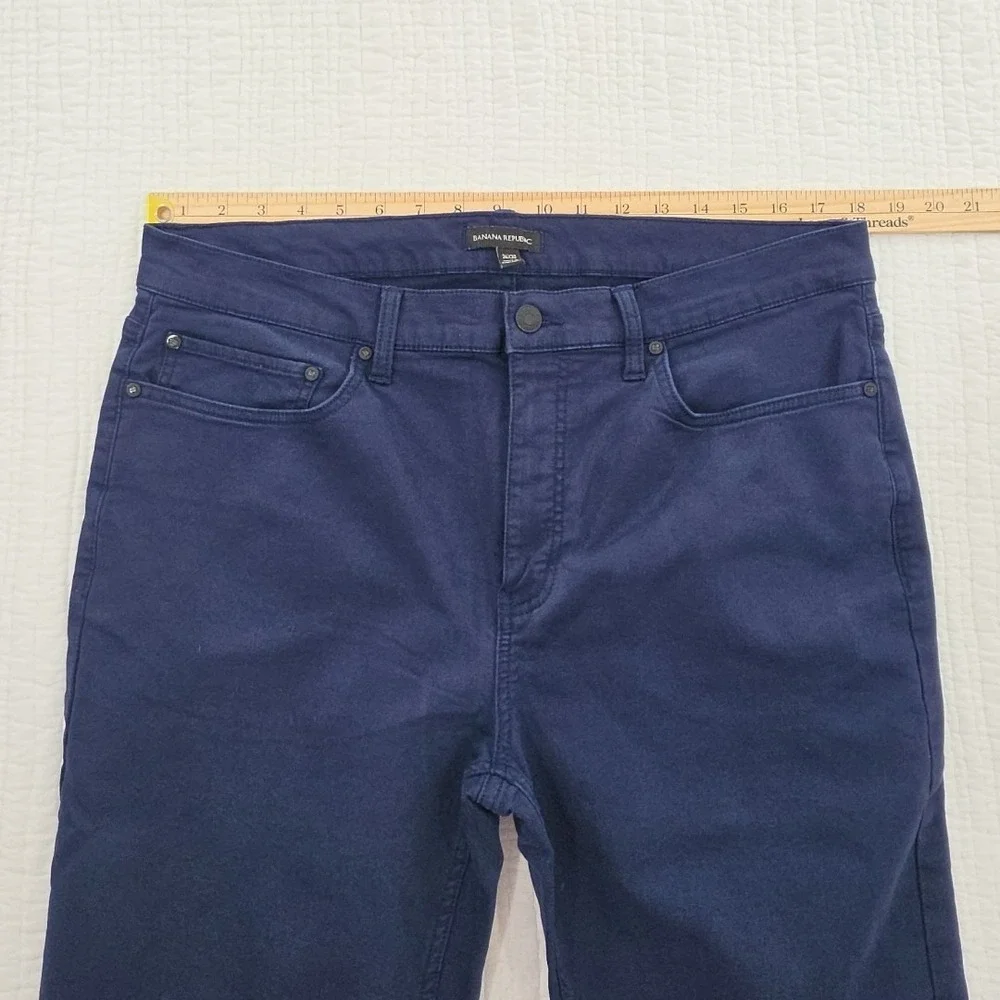 Banana Republic Core Pants Men's 36x30 Navy Blue 5 Pocket Design Stretch Comfort - Picture 6 of 15